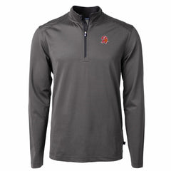 Tampa Bay Buccaneers Cutter & Buck Big & Tall Virtue Eco Pique Micro Stripe Tri-Blend Quarter-Zip Jacket - Black Jackets