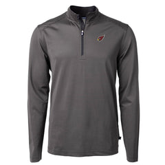 Arizona Cardinals Cutter & Buck Big & Tall Virtue Eco Pique Micro Stripe Tri-Blend Quarter-Zip Jacket - Black Jackets
