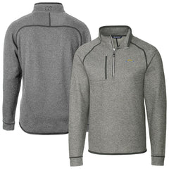 Los Angeles Chargers Cutter & Buck Big & Tall Mainsail Sweater-Knit Raglan Half-Zip Jacket - Heather Gray Jackets