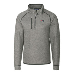 New England Patriots Cutter & Buck Big & Tall Mainsail Sweater-Knit Half-Zip Jacket - Heather Gray Jackets