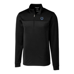 Indianapolis Colts Cutter & Buck Traverse Eco Stripe Tri-Blend DryTec Quarter-Zip Jacket - Black Jackets