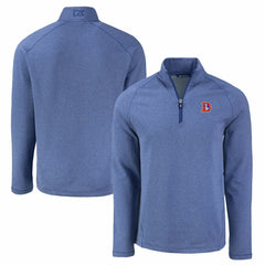 Denver Broncos Cutter & Buck Peshastin Eco Fleece Tri-Blend Raglan Recycled Quarter-Zip Jacket - Heather Royal Jackets