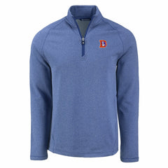 Denver Broncos Cutter & Buck Peshastin Eco Fleece Tri-Blend Raglan Recycled Quarter-Zip Jacket - Heather Royal Jackets
