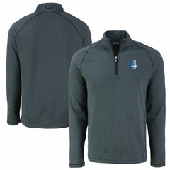 Detroit Lions Cutter & Buck Peshastin Eco Fleece Tri-Blend Raglan Recycled Quarter-Zip Jacket - Heather Black Jackets