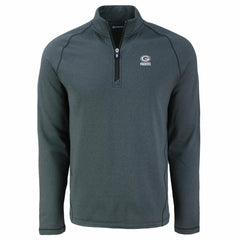 Green Bay Packers Cutter & Buck Peshastin Eco Fleece Tri-Blend Raglan Recycled Quarter-Zip Jacket - Heather Black Jackets
