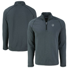 Indianapolis Colts Cutter & Buck Peshastin Eco Fleece Tri-Blend Raglan Recycled Quarter-Zip Jacket - Heather Black Jackets