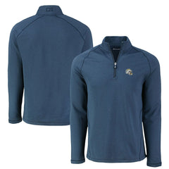 Los Angeles Chargers Cutter & Buck Peshastin Eco Fleece Tri-Blend Raglan Recycled Quarter-Zip Jacket - Heather Navy Jackets