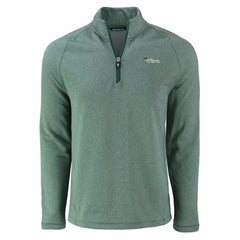 New York Jets Cutter & Buck Peshastin Eco Fleece Recycled Half-Zip Top - Heather Green Tops
