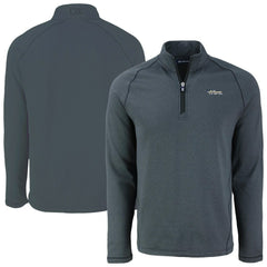 New York Jets Cutter & Buck Peshastin Eco Fleece Recycled Half-Zip Top - Heather Black Tops
