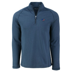 Washington Commanders Cutter & Buck Peshastin Eco Fleece Tri-Blend Raglan Recycled Quarter-Zip Jacket - Heather Navy Jackets
