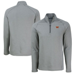 Washington Commanders Cutter & Buck Peshastin Eco Fleece Tri-Blend Raglan Recycled Quarter-Zip Jacket - Heather Gray Jackets
