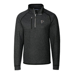 Atlanta Falcons Cutter & Buck Big & Tall Mainsail Sweater-Knit Raglan Half-Zip Jacket - Heather Charcoal Jackets