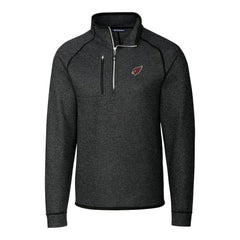 Arizona Cardinals Cutter & Buck Big & Tall Mainsail Sweater-Knit Raglan Half-Zip Jacket - Heather Charcoal Jackets