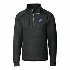 Detroit Lions Cutter & Buck Big & Tall Mainsail Sweater-Knit Raglan Half-Zip Jacket - Heather Charcoal Jackets