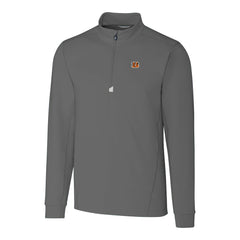 Cincinnati Bengals Cutter & Buck Big & Tall Traverse Stretch Quarter-Zip Top - Gray Tops