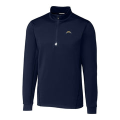 Los Angeles Chargers Cutter & Buck Big & Tall Traverse Stretch Quarter-Zip Top - Navy Tops