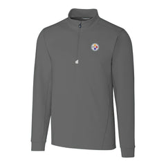 Pittsburgh Steelers Cutter & Buck Big & Tall Traverse Stretch Quarter-Zip Top - Gray Tops