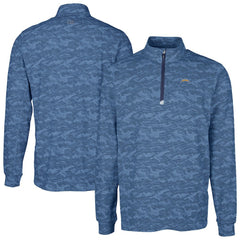 Los Angeles Chargers Cutter & Buck Big & Tall Traverse Eco Camo Tri-Blend DryTec Quarter-Zip Jacket - Navy Jackets