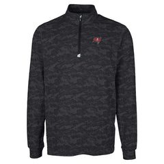 Tampa Bay Buccaneers Cutter & Buck Big & Tall Traverse Eco Camo Tri-Blend DryTec Quarter-Zip Jacket - Black Jackets