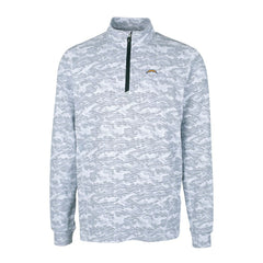 Los Angeles Chargers Cutter & Buck Big & Tall Traverse Eco Camo Tri-Blend DryTec Quarter-Zip Jacket - Charcoal Jackets