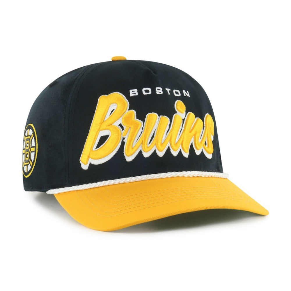 Boston Bruins '47 Dropshadow Rope Hitch Adjustable Hat - Black/Gold | US 202096284