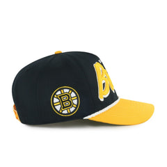 Boston Bruins '47 Dropshadow Rope Hitch Adjustable Hat - Black/Gold | US 202096284