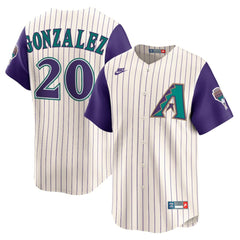 Luis Gonzalez Arizona Diamondbacks Nike Throwback Cooperstown Collection Limited Jersey - Cream Jerseys