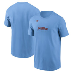 Philadelphia Phillies Nike Cooperstown Collection Wordmark T-Shirt - Light Blue T-shirts