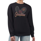 Cleveland Cavaliers G-III 4Her by Carl Banks Women's Leopard Heart Fleece Pullover Sweatshirt Black
