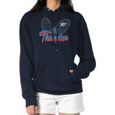 Oklahoma City Thunder G-III 4Her by Carl Banks Women's Leopard Heart Graphic Fleece Pullover Hoodie Navy