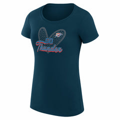 Oklahoma City Thunder G-III 4Her by Carl Banks Women's Super-Slim Fit Lightweight Leopard Heart T-Shirt Navy outlet