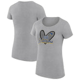 Golden State Warriors G-III 4Her by Carl Banks Women's Super-Slim Fit Lightweight Leopard Heart T-Shirt Heather Gray