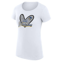Golden State Warriors G-III 4Her by Carl Banks Women's Super-Slim Fit Lightweight Leopard Heart T-Shirt White