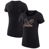 Cleveland Cavaliers G-III 4Her by Carl Banks Women's Super-Slim Fit Lightweight Leopard Heart T-Shirt Black