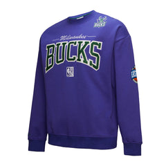 Milwaukee Bucks Hardwood Classics There & Back 2.0 Vintage Pullover Sweatshirt Purple - Mitchell & Ness
