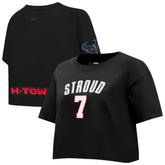 C.J. Stroud Houston Texans Pro Standard Women's Player Name & Number Cropped Boxy T-Shirt - Black T-shirts