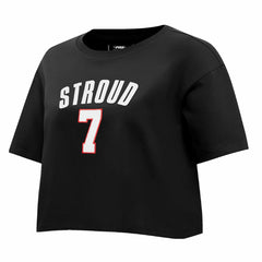 C.J. Stroud Houston Texans Pro Standard Women's Player Name & Number Cropped Boxy T-Shirt - Black T-shirts