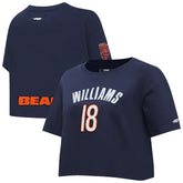 Caleb Williams Chicago Bears Pro Standard Women's Player Name & Number Cropped Boxy T-Shirt - Navy T-shirts