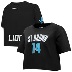 Amon-Ra St. Brown Detroit Lions Pro Standard Women's Player Name & Number Cropped Boxy T-Shirt - Black T-shirts
