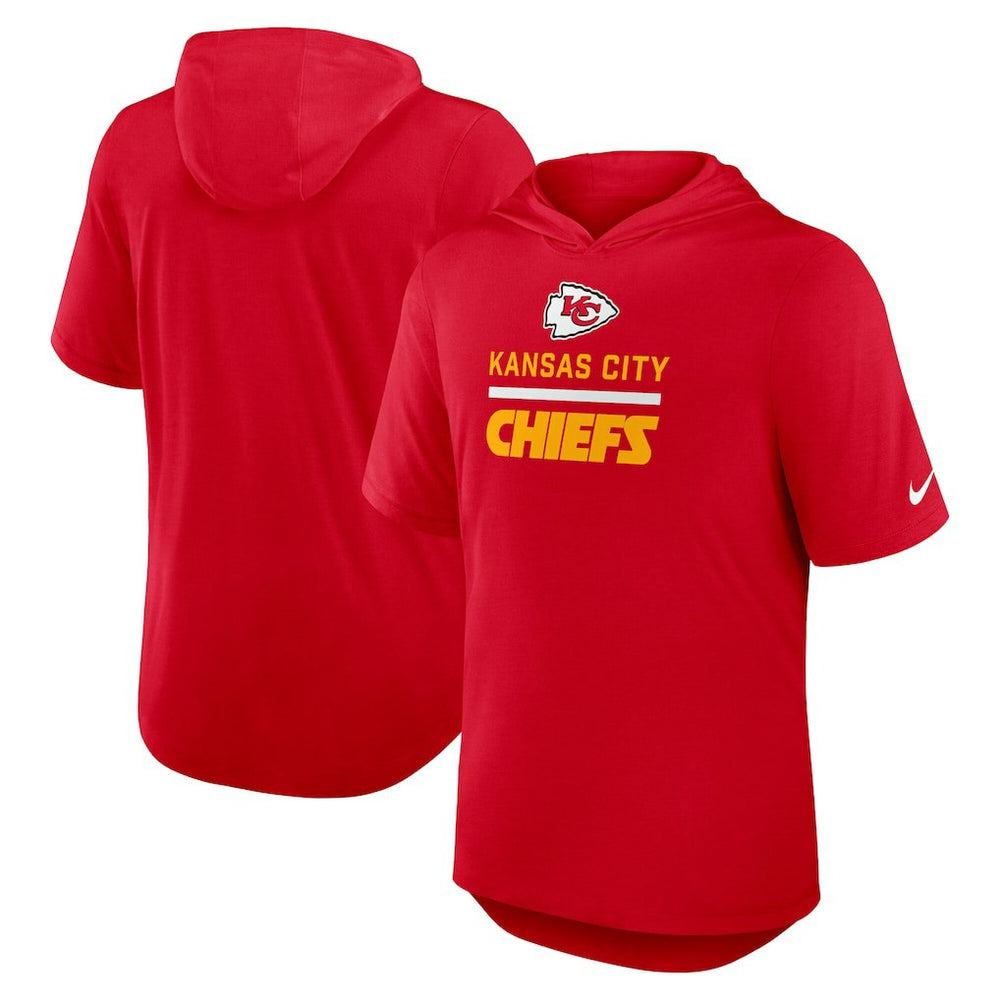 Kansas City Chiefs Lockup Tri-Blend Hoodie T-Shirt - Red Hoodies