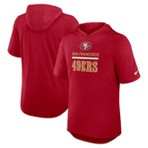 San Francisco 49ers Lockup Tri-Blend Hoodie T-Shirt - Scarlet Hoodies