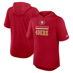 San Francisco 49ers Lockup Tri-Blend Hoodie T-Shirt - Scarlet Hoodies