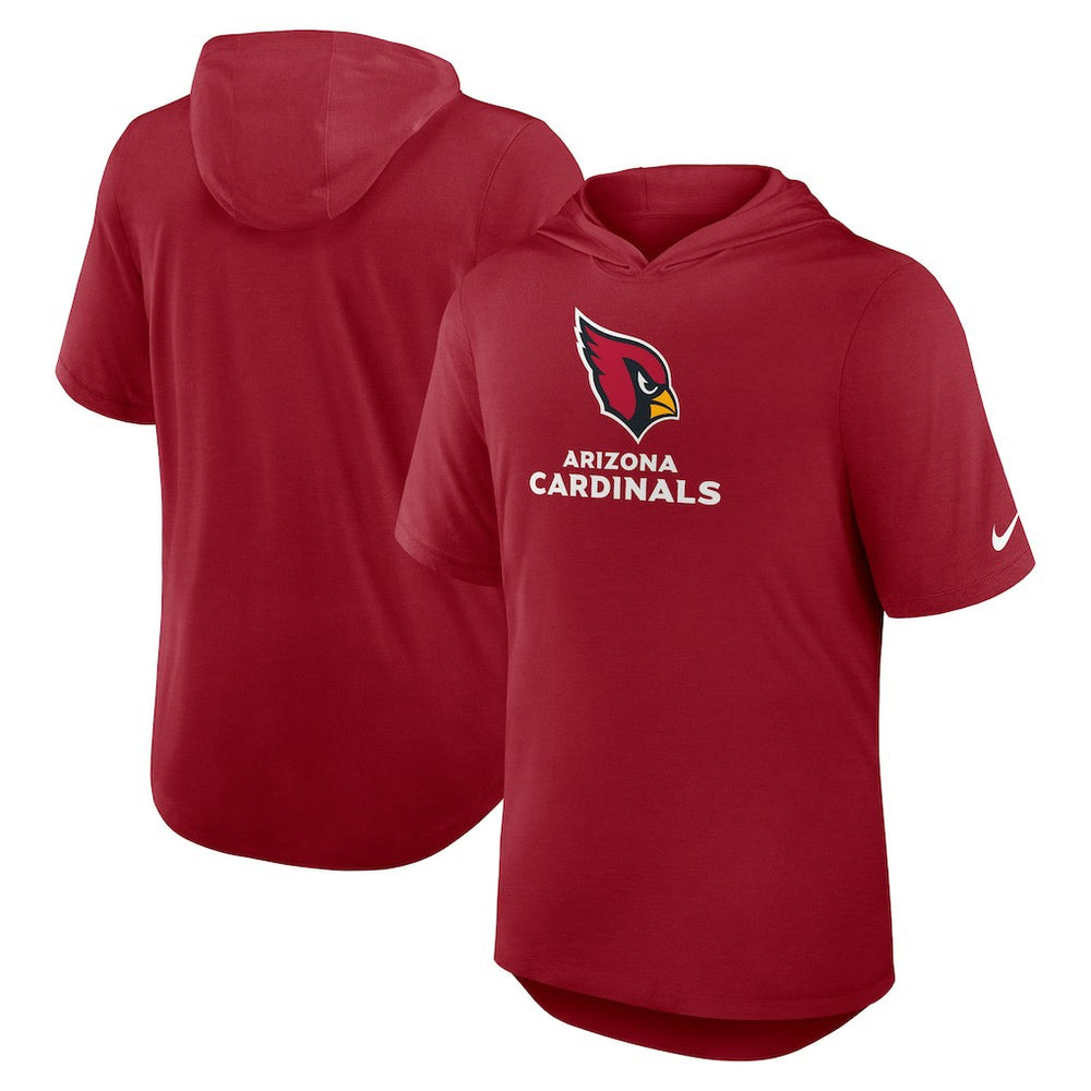 Arizona Cardinals Lockup Tri-Blend Hoodie T-Shirt - Cardinal Hoodies