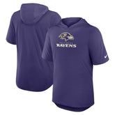 Baltimore Ravens Lockup Tri-Blend Hoodie T-Shirt - Purple Hoodies