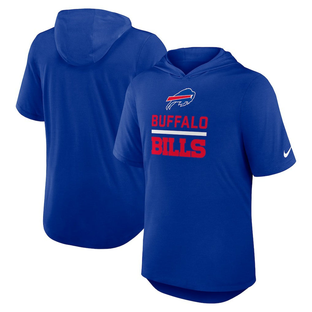 Buffalo Bills Lockup Tri-Blend Hoodie T-Shirt - Royal Hoodies