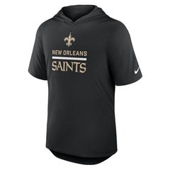 New Orleans Saints Lockup Tri-Blend Hoodie T-Shirt - Black Hoodies