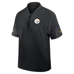 Pittsburgh Steelers Sideline Short Sleeve Quarter-Zip Dri-FIT Coach Jacket - Black Jackets