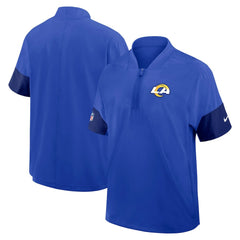 Los Angeles Rams Sideline Short Sleeve Quarter-Zip Dri-FIT Coach Jacket - Royal Jackets
