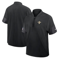 New Orleans Saints Sideline Short Sleeve Quarter-Zip Dri-FIT Coach Jacket - Black Jackets