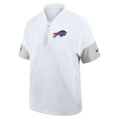 Buffalo Bills Sideline Short Sleeve Quarter-Zip Dri-FIT Coach Jacket - White Jackets